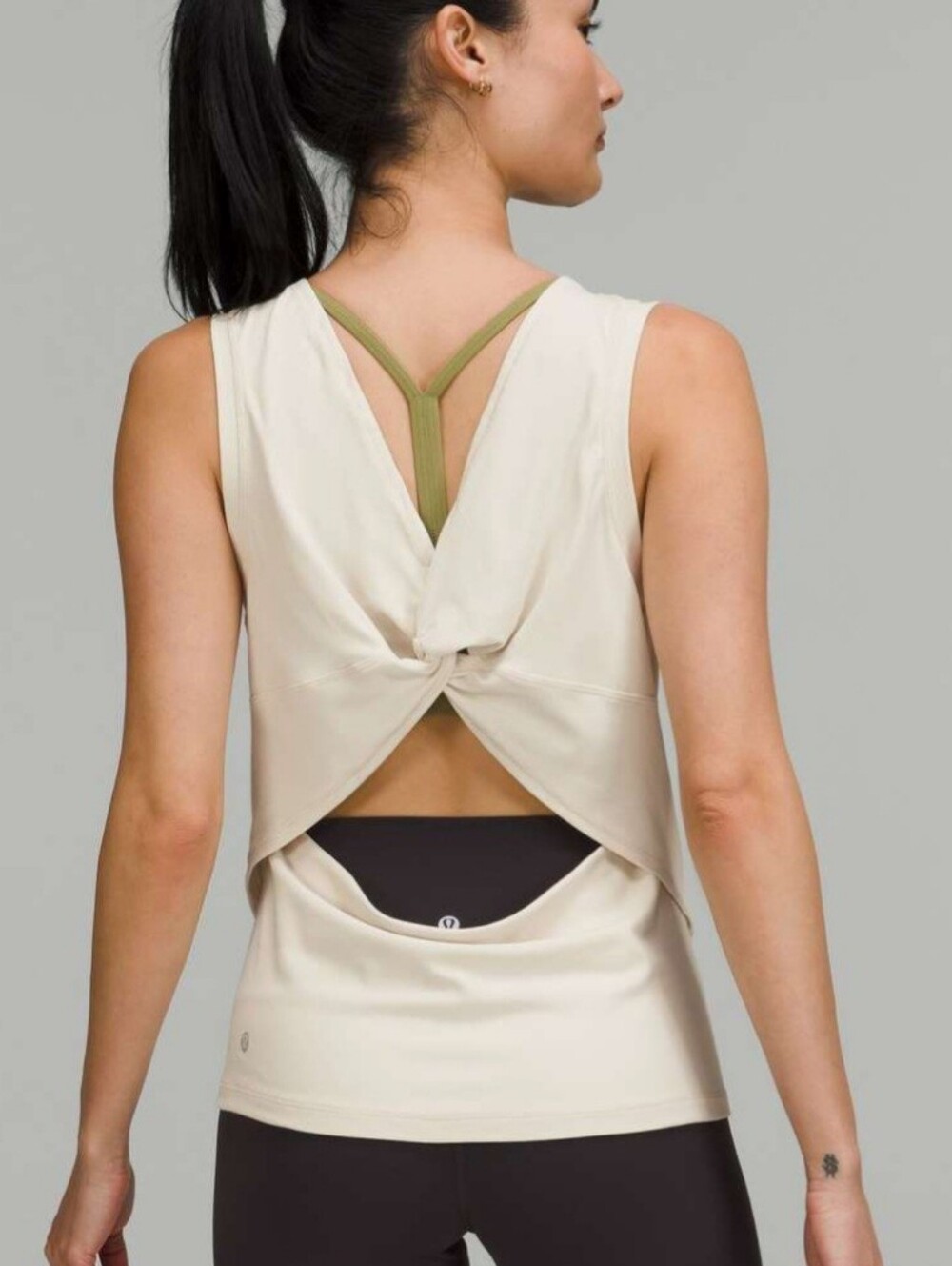 Lululemon Nulu Back-Twist Yoga Tank Top White Opal